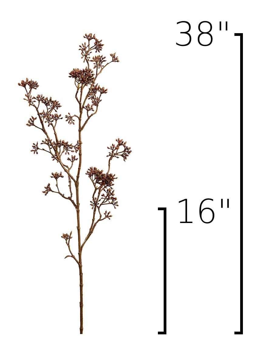 Brown Sedum Faux Branch — 38 in