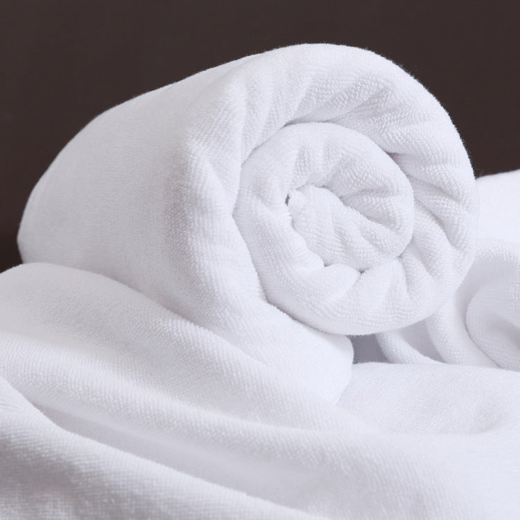 White Cotton Bath Towel — Multiple Sizes & Weights