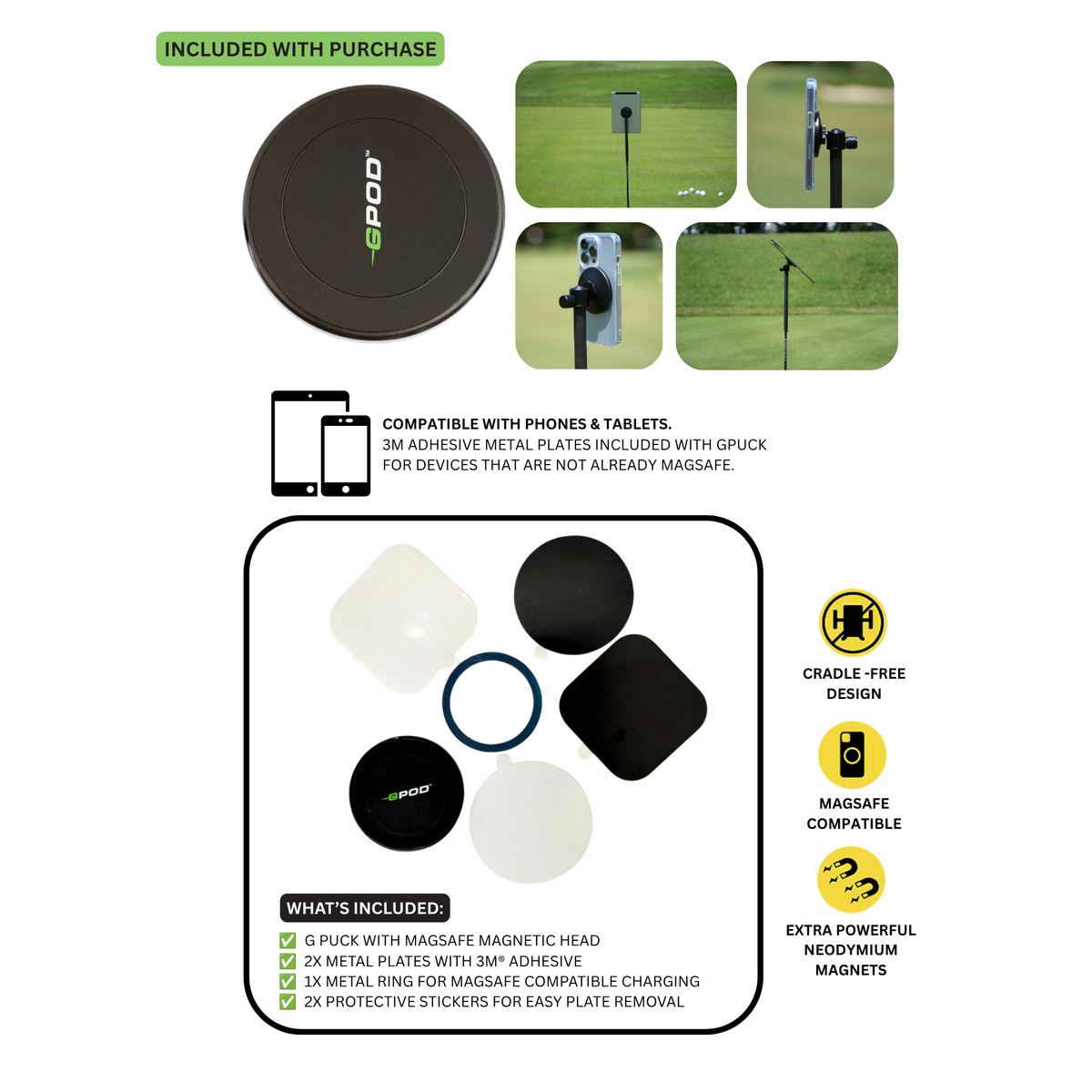 GPOD Travel Magnetic Phone Tripod with Bluetooth Remote