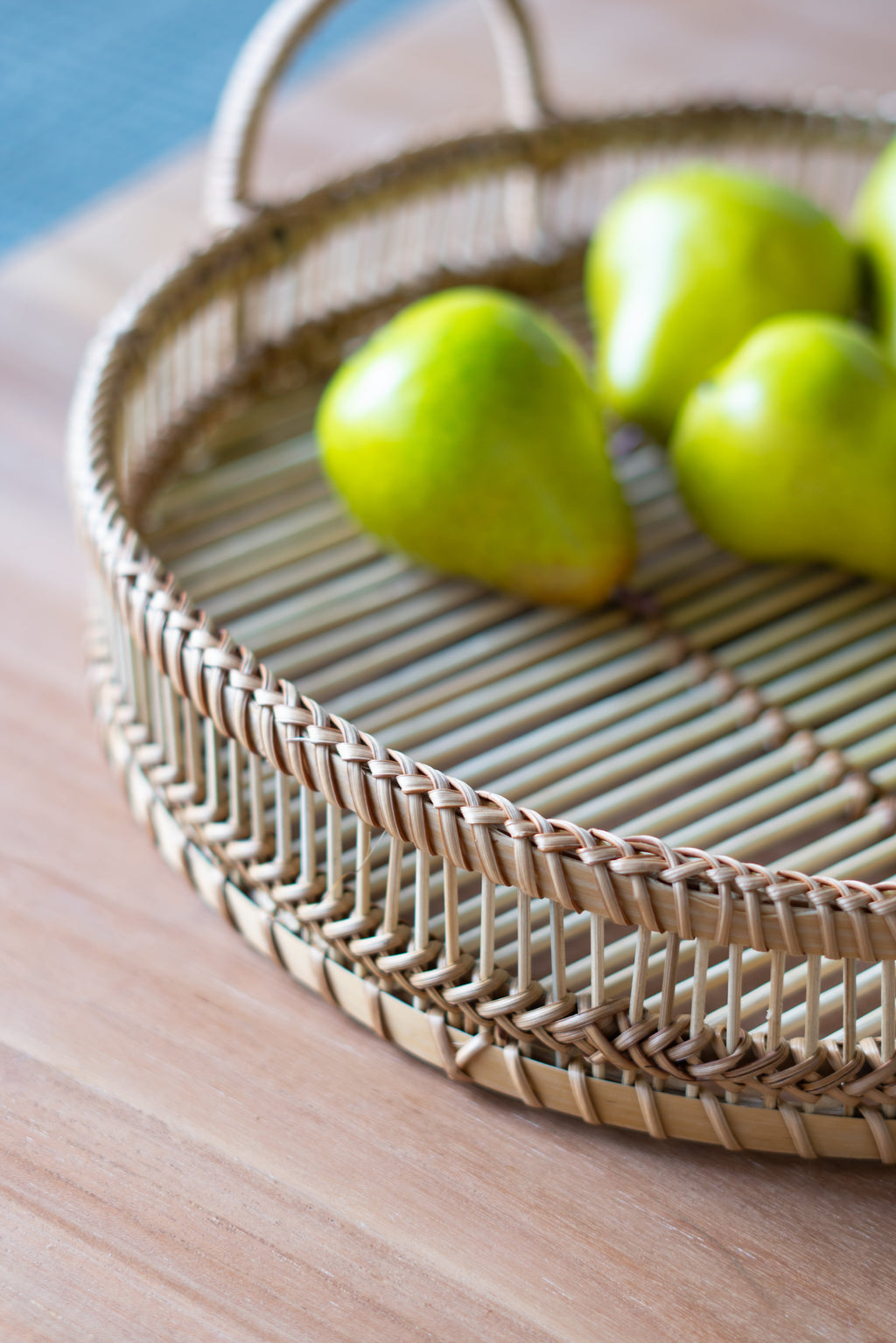 Round Woven Bamboo Trays — Set of 3