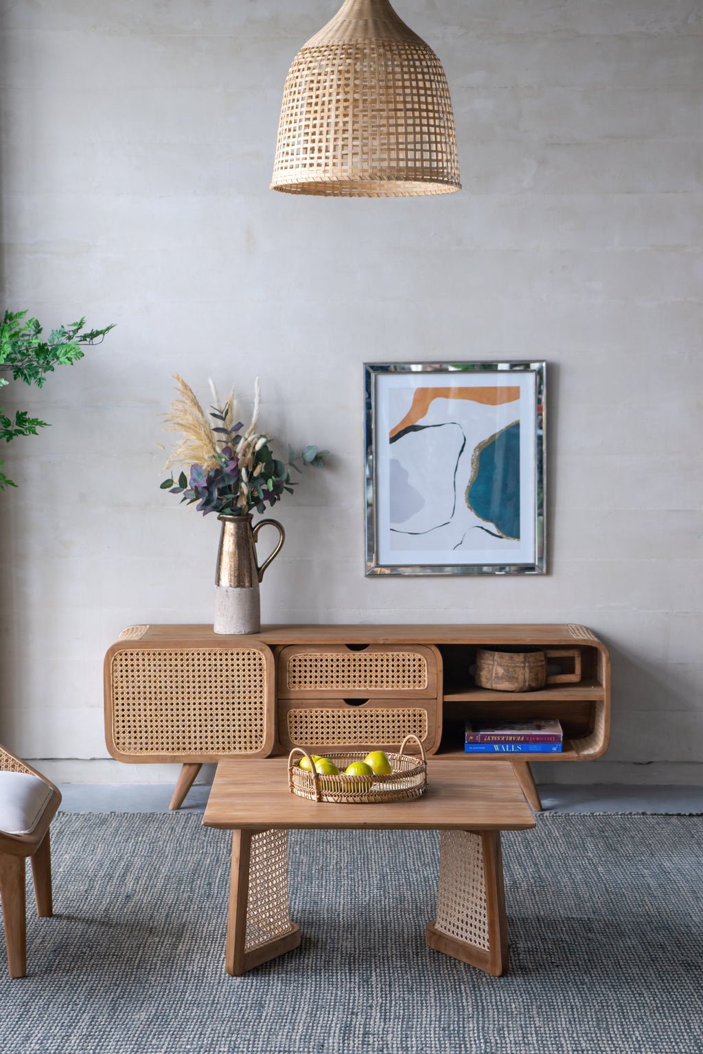 Round Woven Bamboo Trays — Set of 3