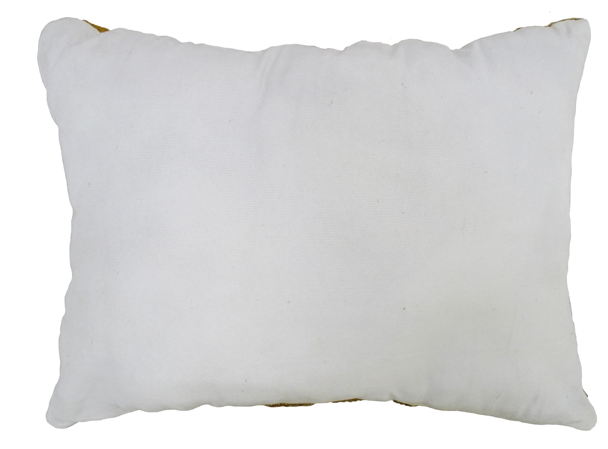 Blue Striped Indoor & Outdoor Pillow — 14 × 20 — back view