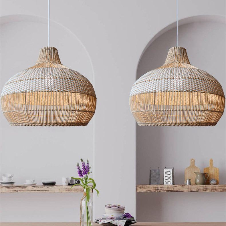 Handwoven Rattan Pendant Light — product view 10