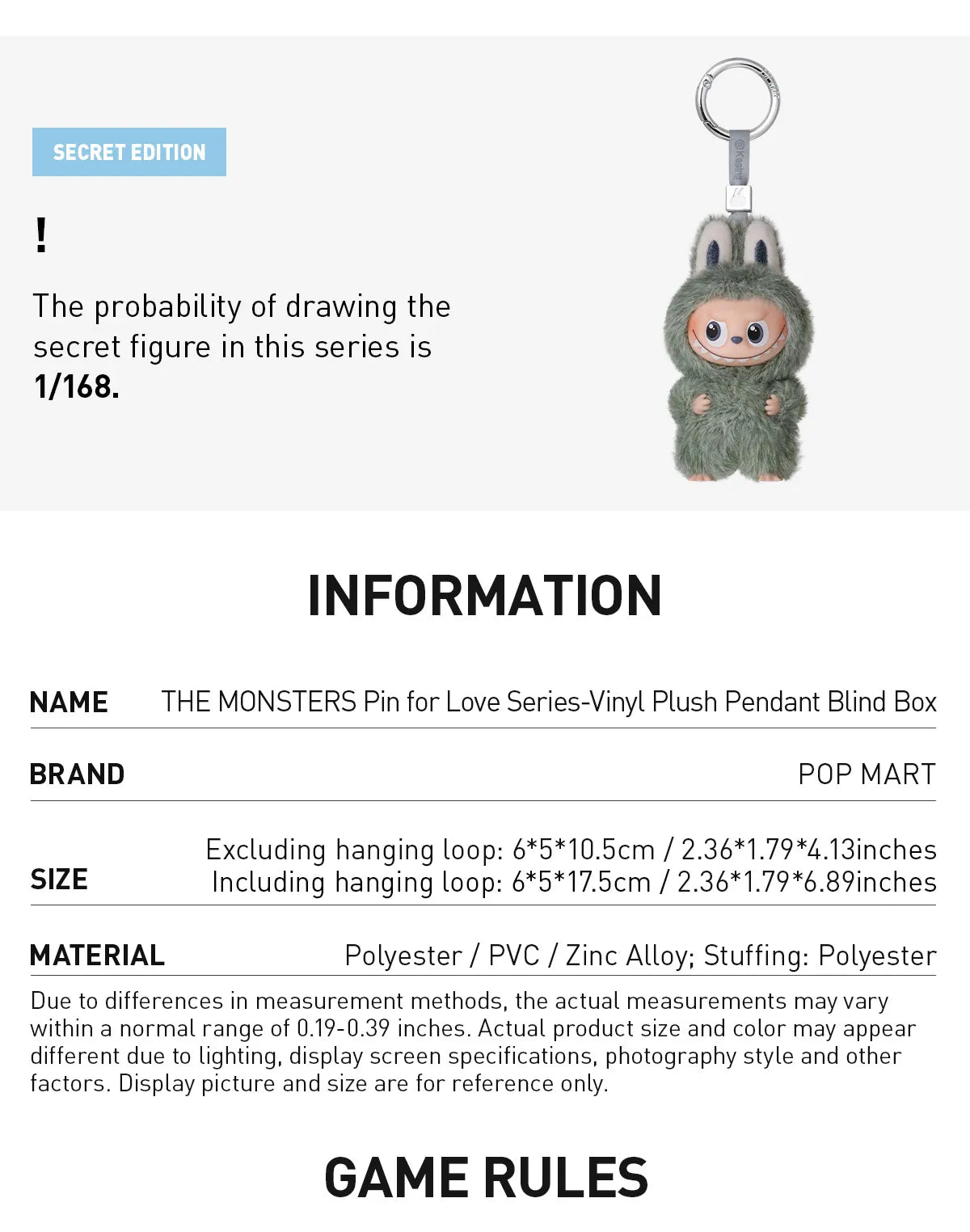 Pop Mart Labubu Pin for Love Blind Box – A–M (Yellow)