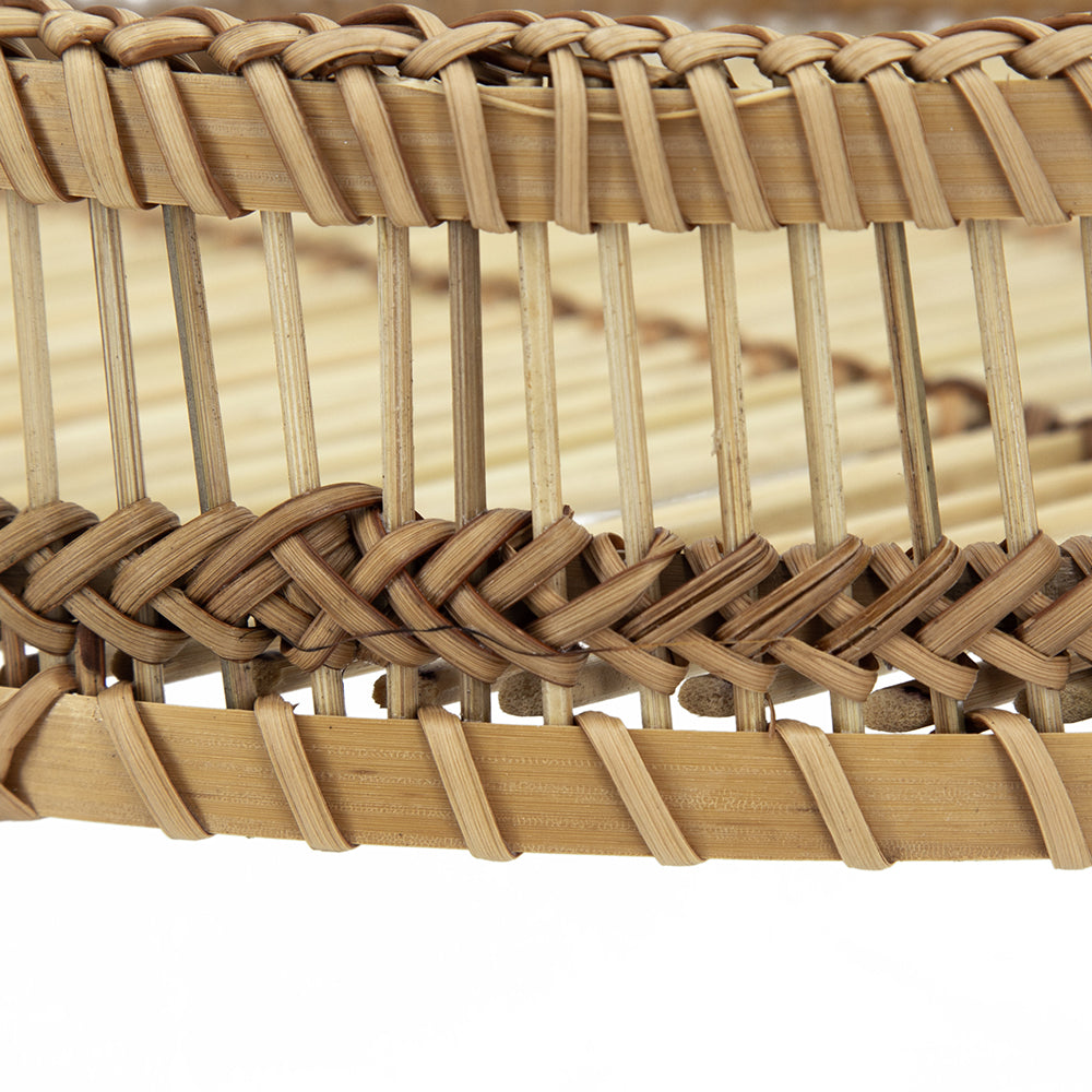 Round Woven Bamboo Trays — Set of 3