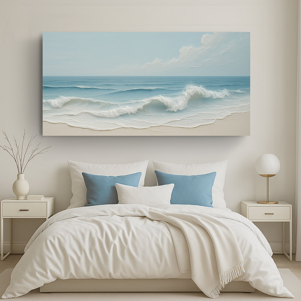 Serene Ocean Wave Coastal Canvas Wall Art