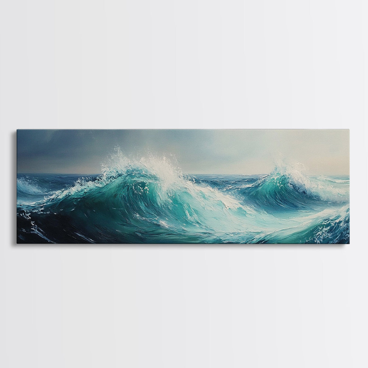 Stormy Sea Panoramic Canvas Wall Art — product view 1