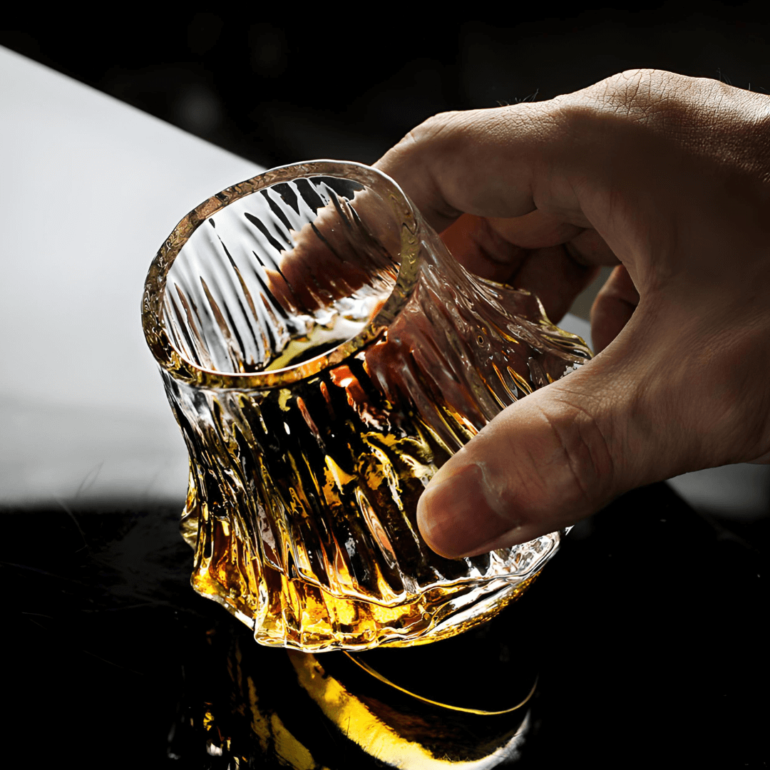 Yama Textured Crystal Whisky Glass Set