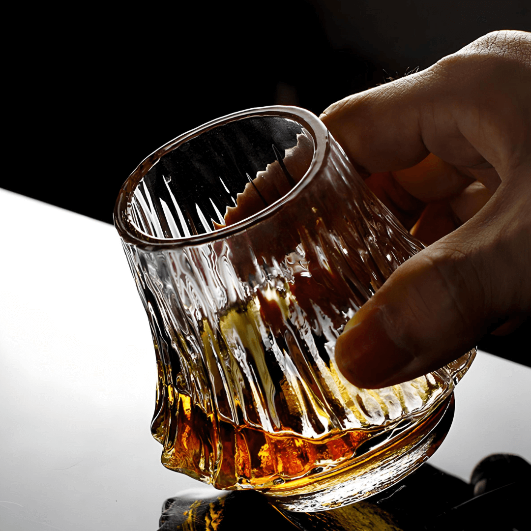 Yama Textured Crystal Whisky Glass Set