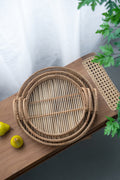 Round Woven Bamboo Trays — Set of 3