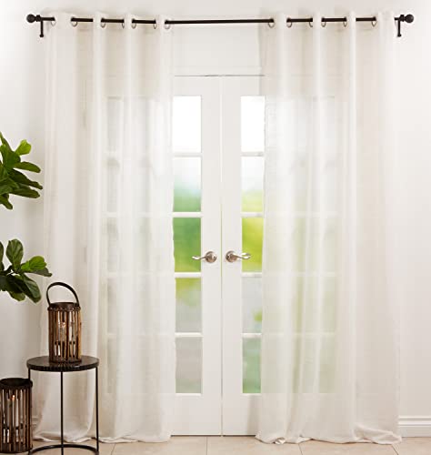 White Semi-Sheer Grommet Curtain — Single Panel