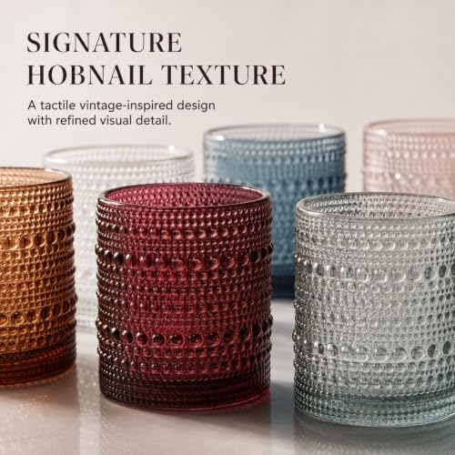 Vintage Hobnail Drinking Glasses — Set of 6