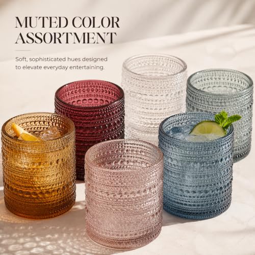 Vintage Hobnail Drinking Glasses — Set of 6