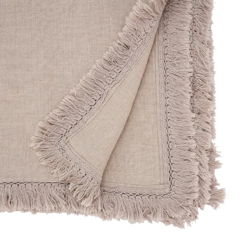 Stonewashed Linen Fringe Tablecloth