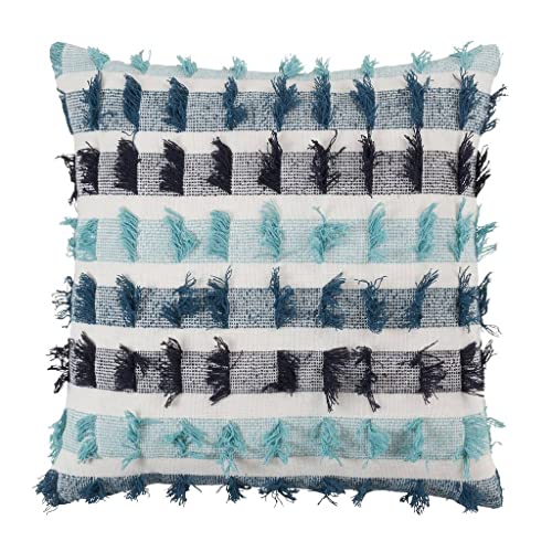 Striped Fringe Cotton Throw Pillow — 20 × 20 — product view 1