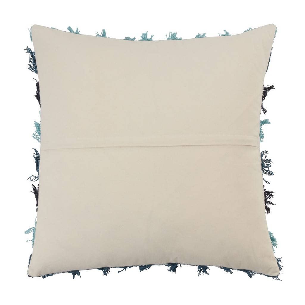 Striped Fringe Cotton Throw Pillow — 20 × 20 — product view 7