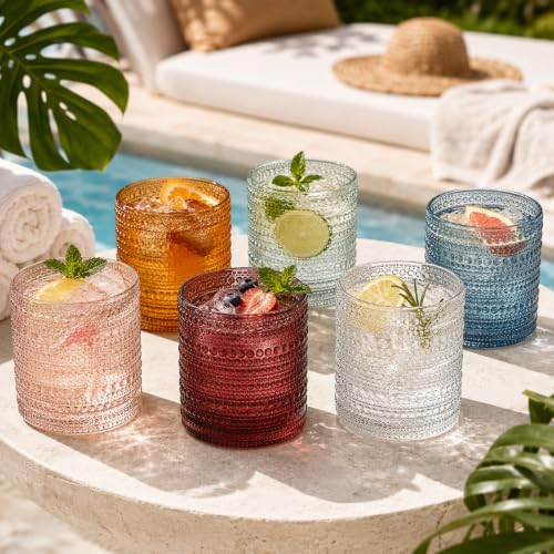 Vintage Hobnail Drinking Glasses — Set of 6