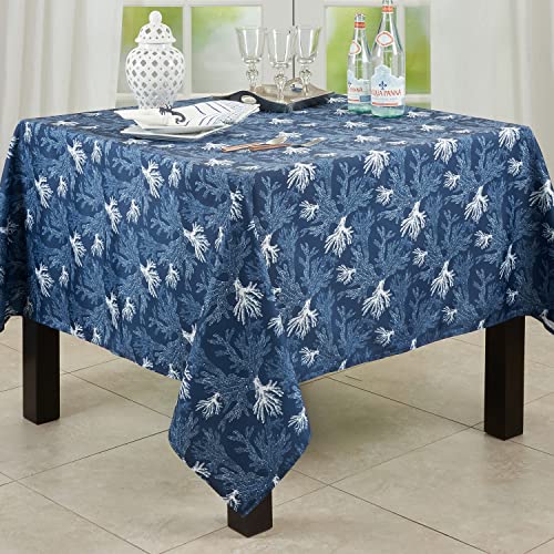 Sea Coral Tablecloths & Napkins — Navy Blue
