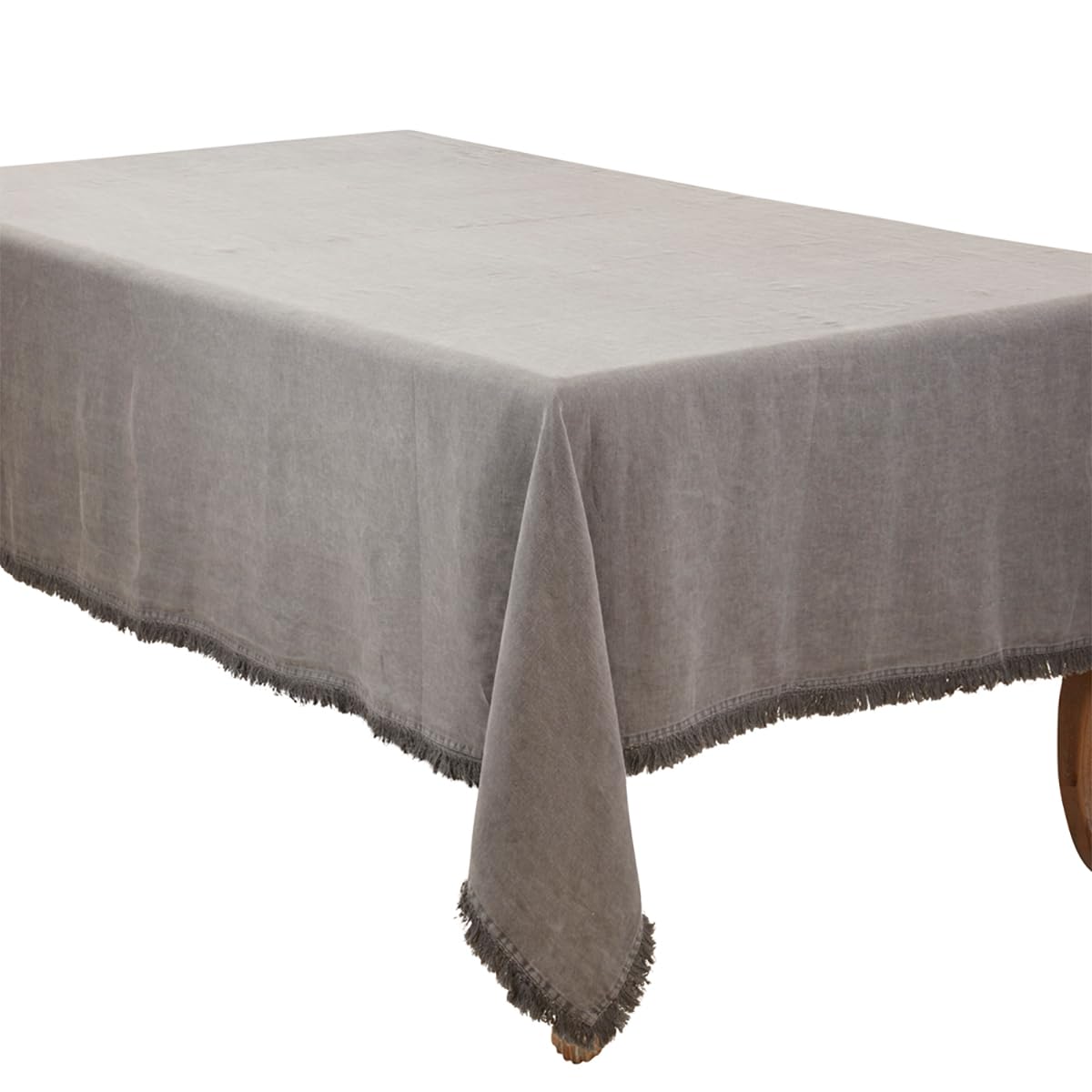 Stonewashed Linen Fringe Tablecloth