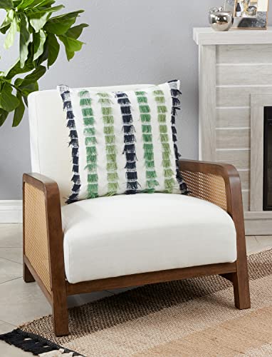 Striped Fringe Cotton Throw Pillow — 20 × 20 — product view 11