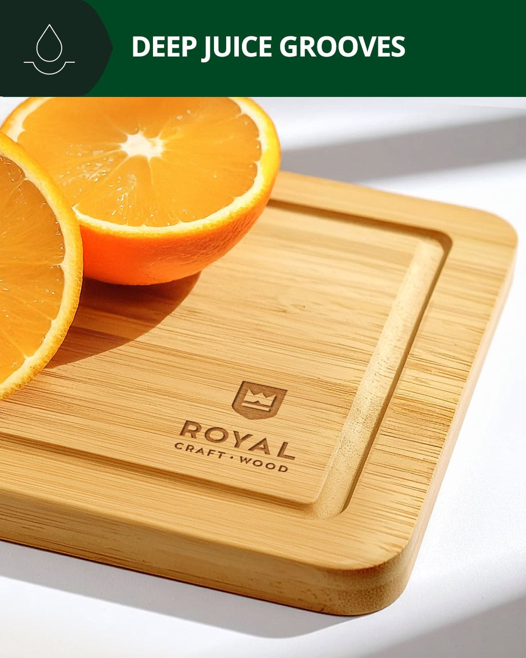 Royal Craft Wood Bamboo Cutting Boards — Set of 3