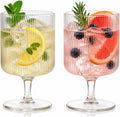 Khen Clear Ribbed Wine Goblets — Set of 2