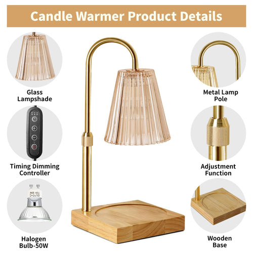 Amber Candle Warmer Lamp — Adjustable & Dimmable