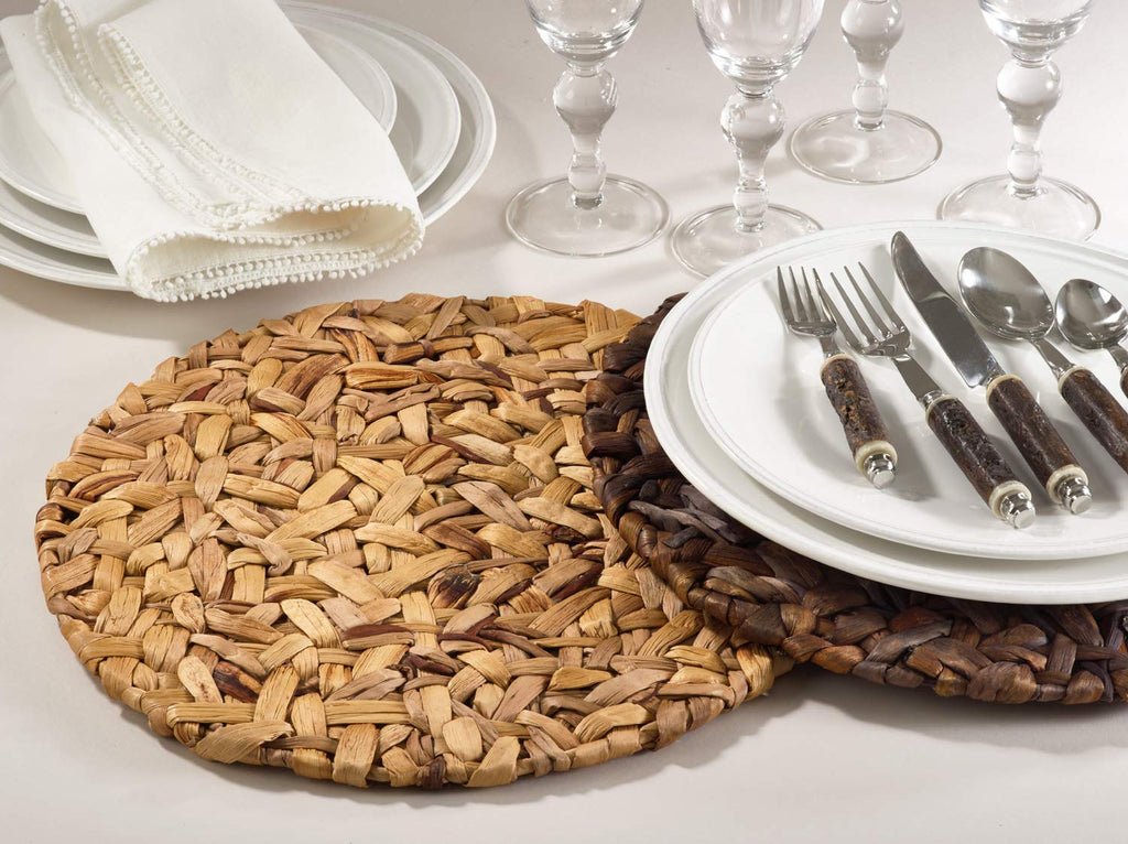 Woven Seagrass Round Placemats — Set of 4