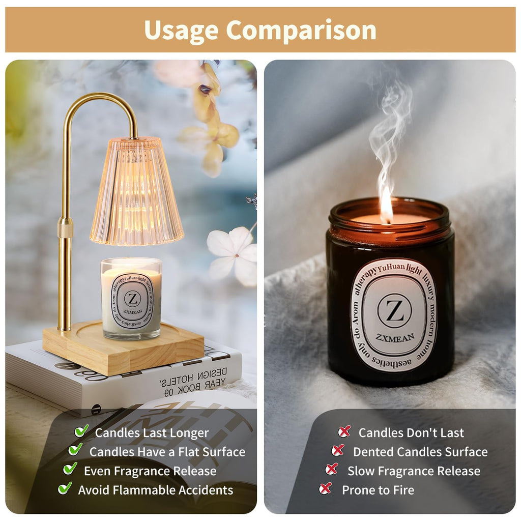 Amber Candle Warmer Lamp — Adjustable & Dimmable