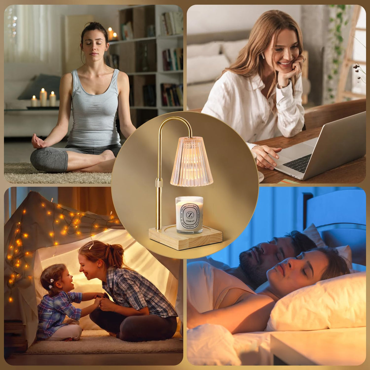 Amber Candle Warmer Lamp — Adjustable & Dimmable
