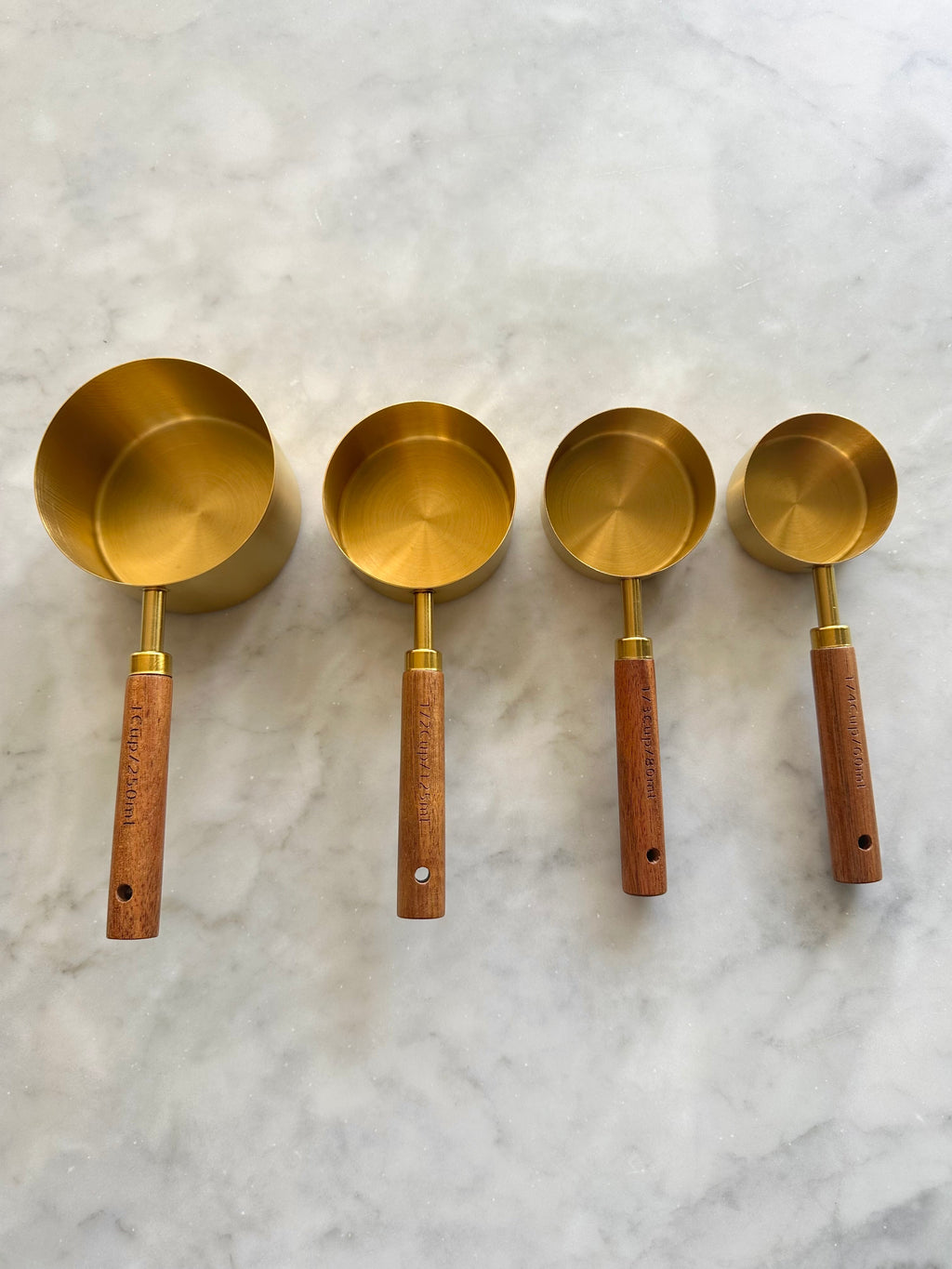 Montecito Wood & Gold Measuring Cups and Spoons — Set of 8