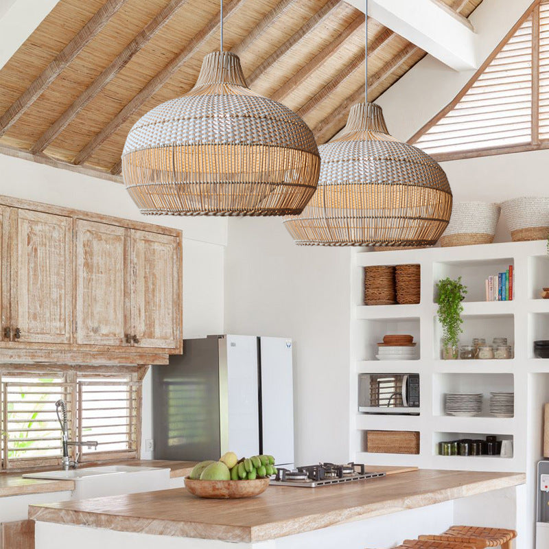 Handwoven Rattan Pendant Light — product view 9