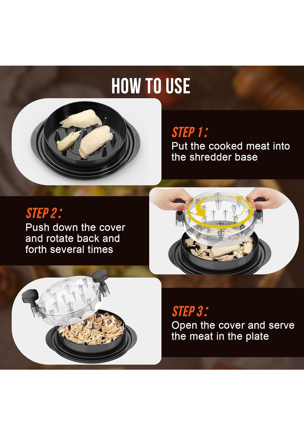 Twist Chicken Shredder — Black