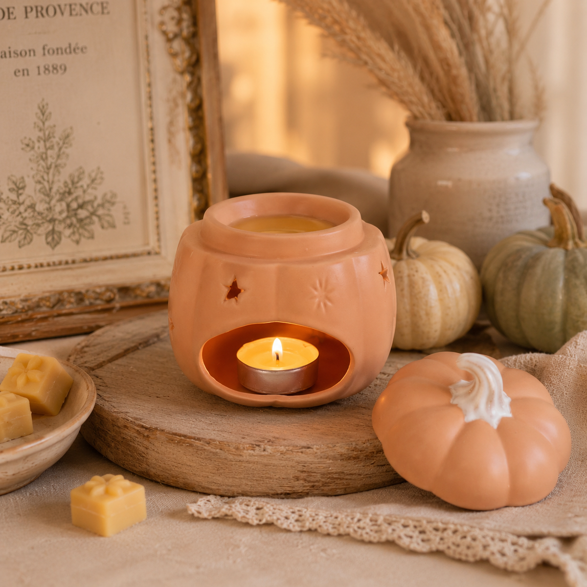 Starry Ceramic Pumpkin Wax Warmer