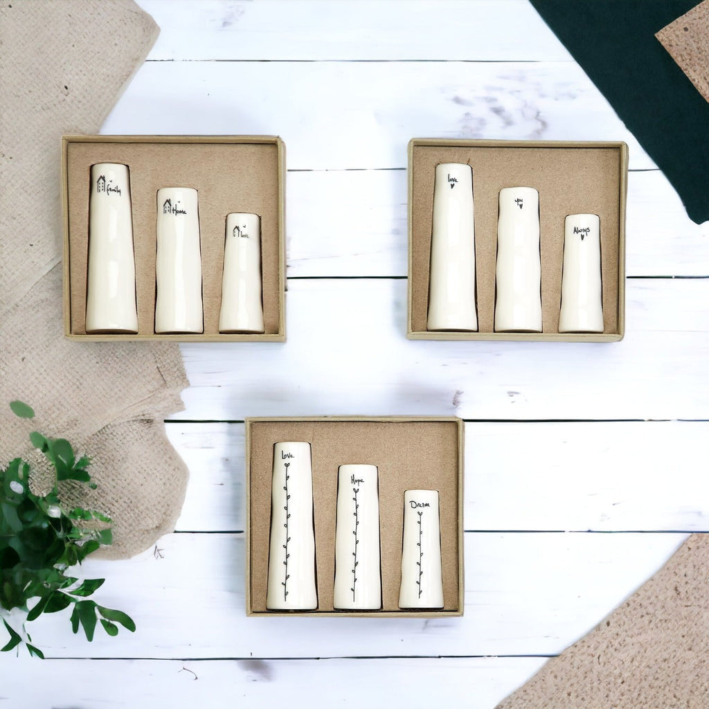 Mini White Porcelain Vase Gift Set