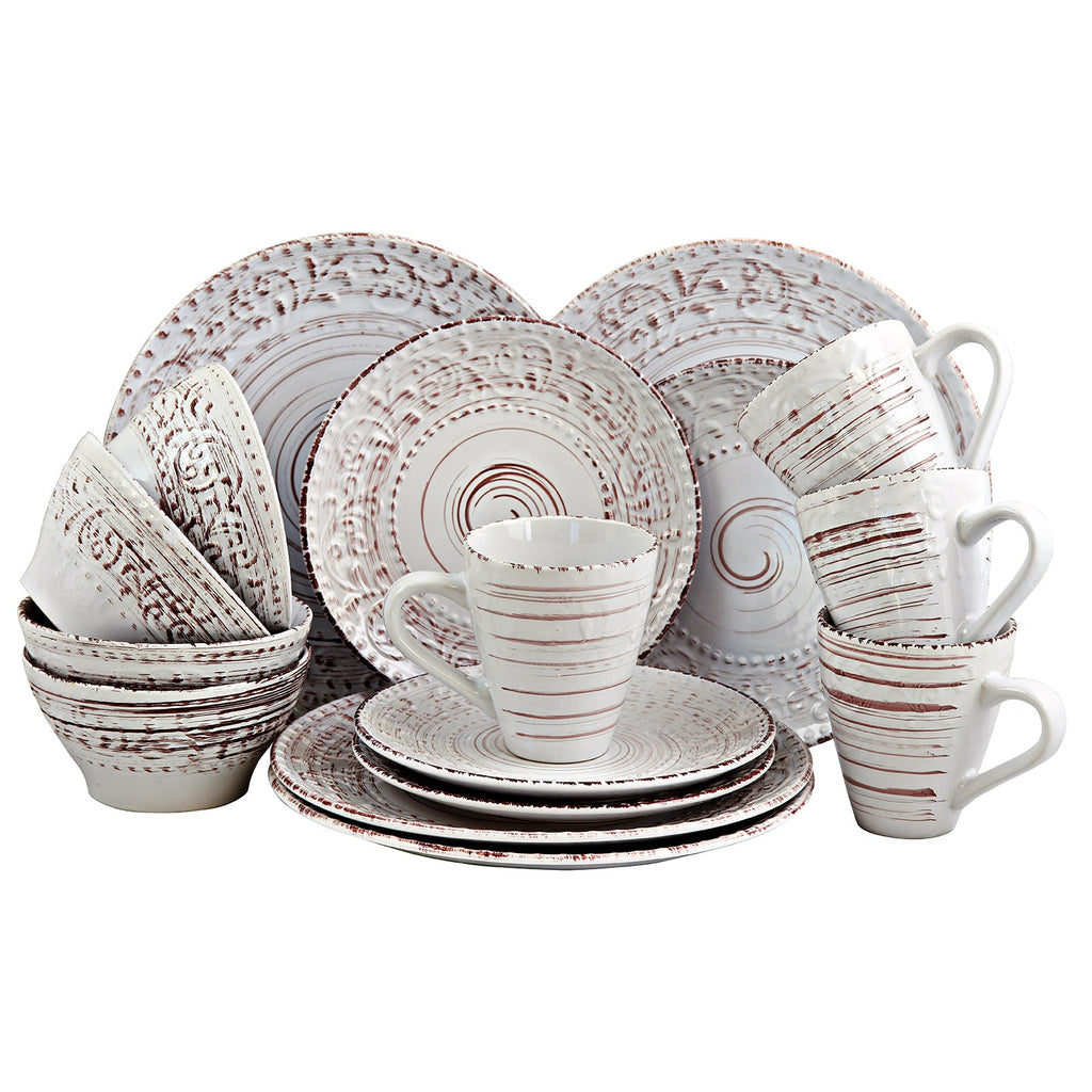 Elama Malibu Sands Dinnerware Set — 16 Pieces