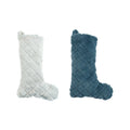 Quilted Faux Fur Christmas Stocking — White or Dusty Blue