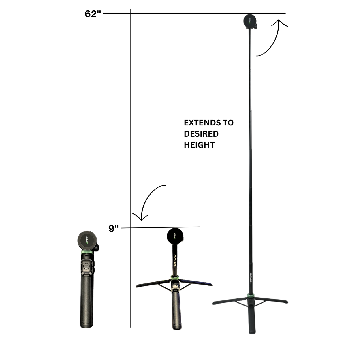 GPOD Travel Magnetic Phone Tripod with Bluetooth Remote