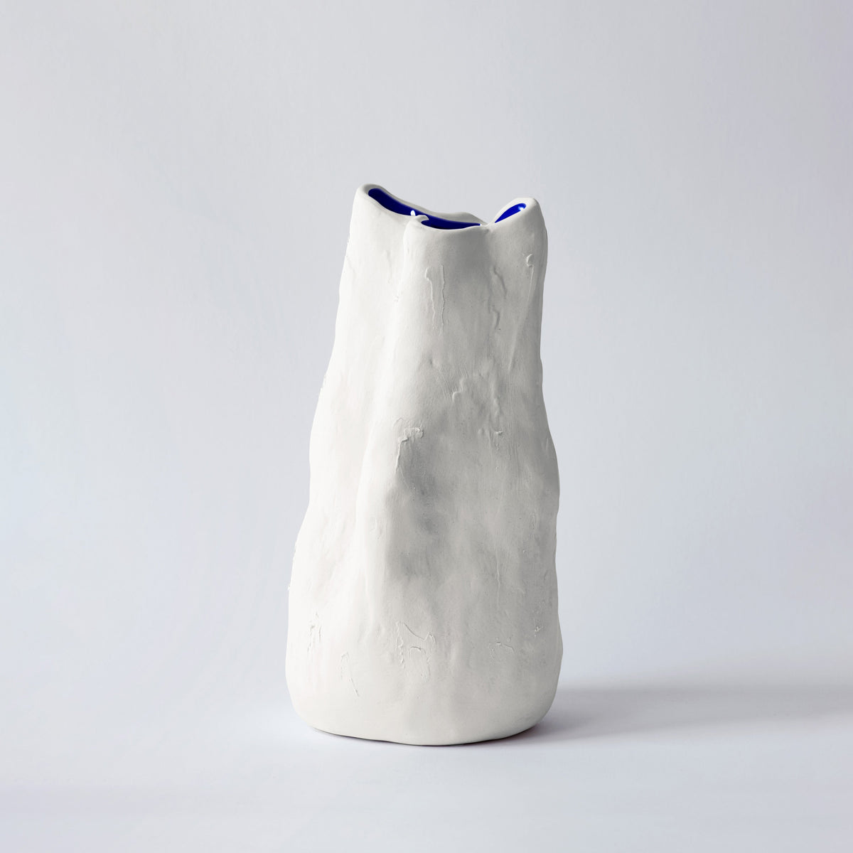 Georgia Sculptural White Porcelain Vase — 10 in