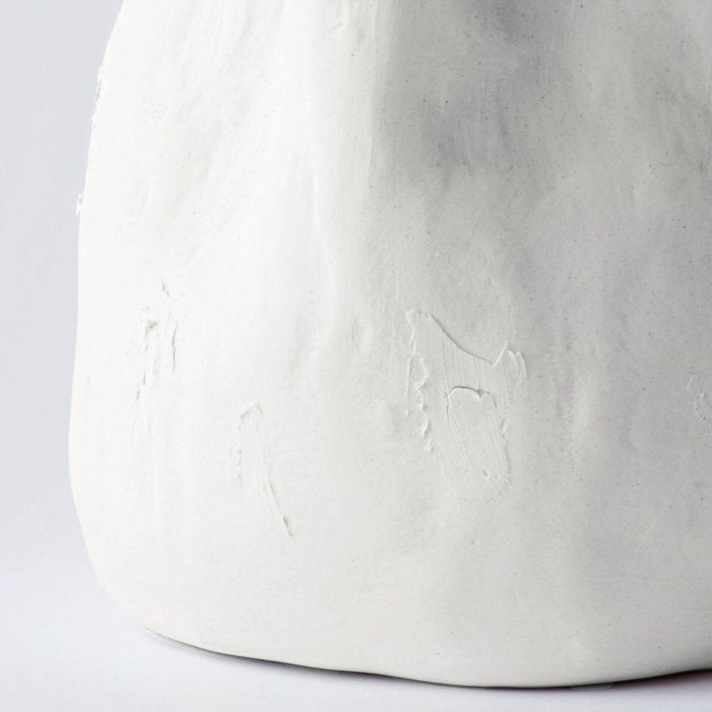 Georgia Sculptural White Porcelain Vase — 10 in