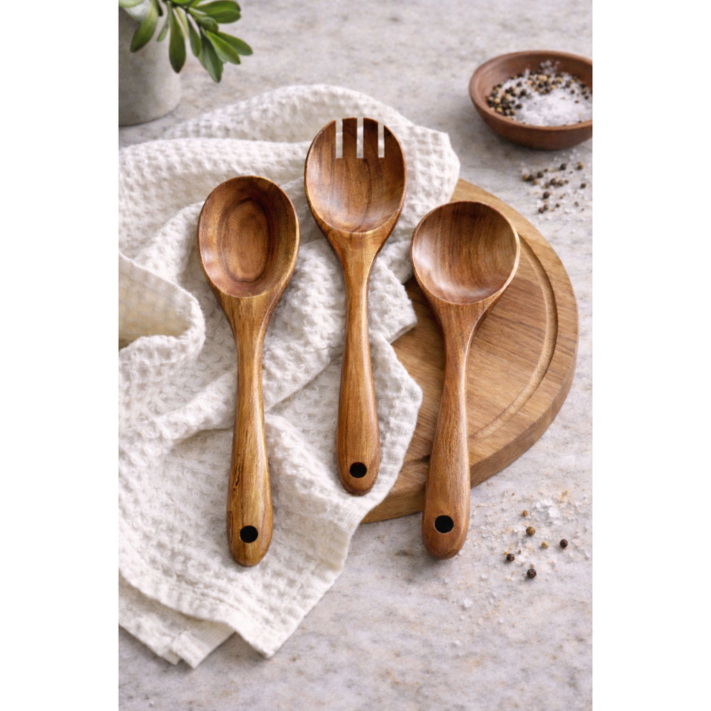 Tulum Teak Serving Set — 3 Pieces