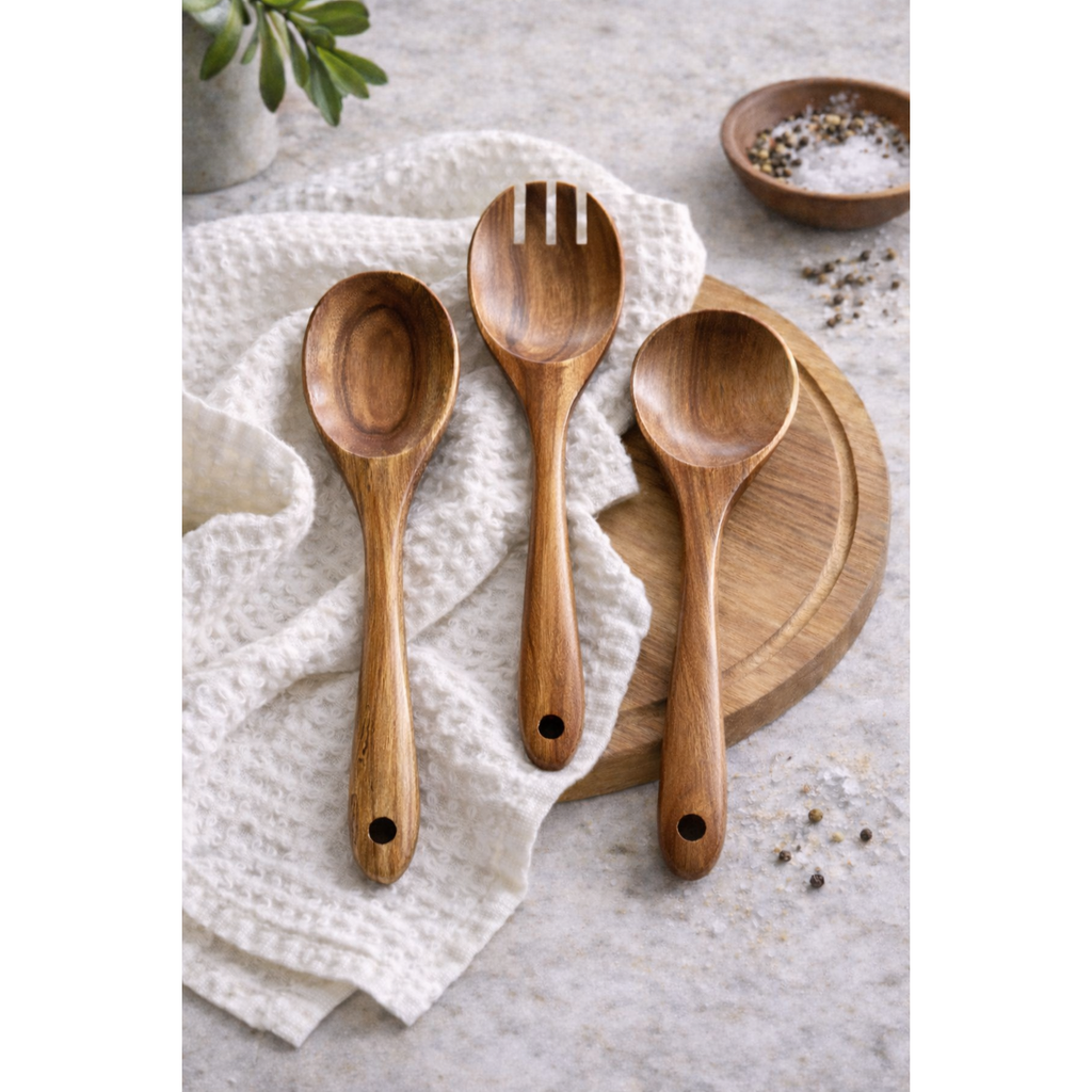 Tulum Teak Serving Set — 3 Pieces