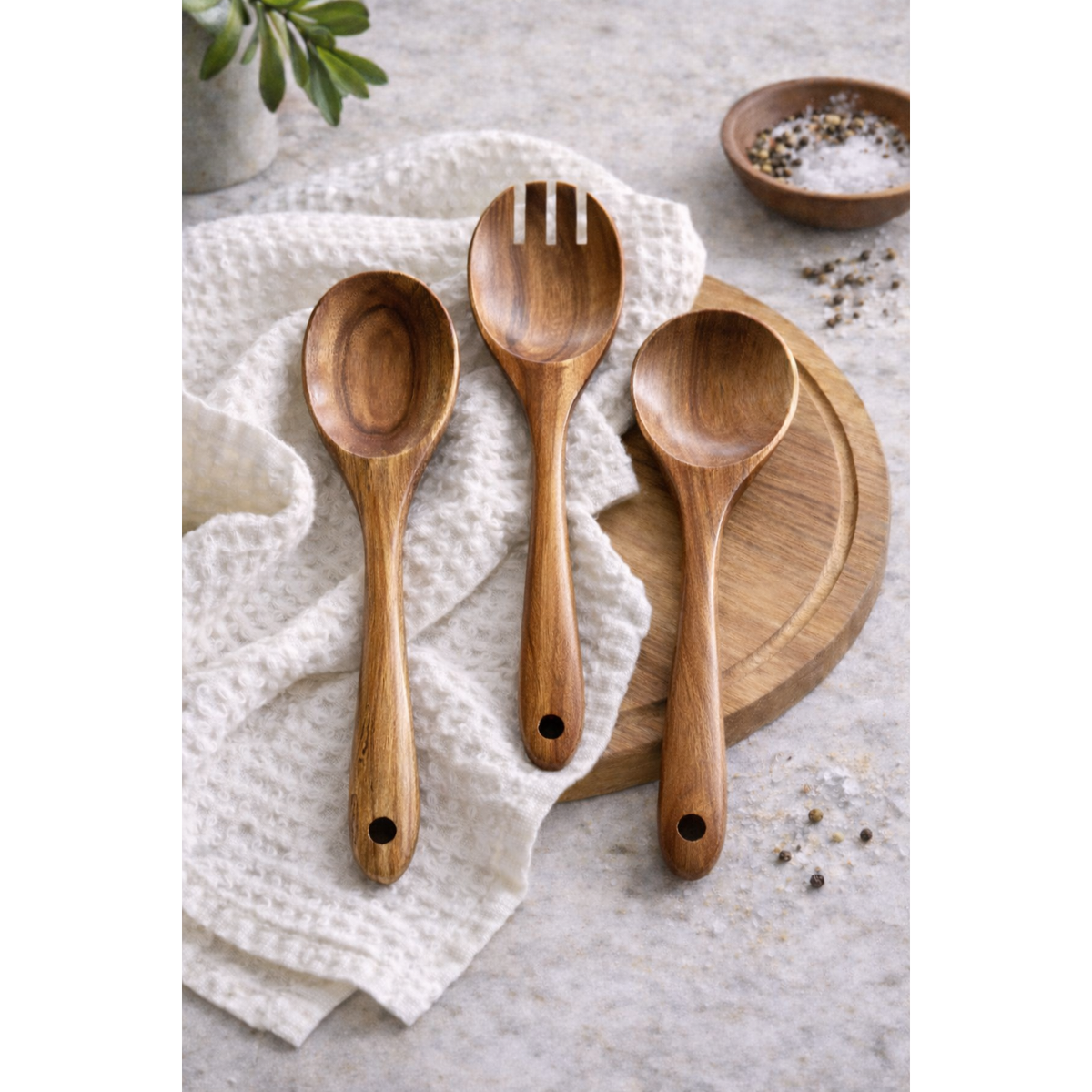 Tulum Teak Serving Set — 3 Pieces