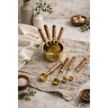 Montecito Wood & Gold Measuring Cups and Spoons — Set of 8