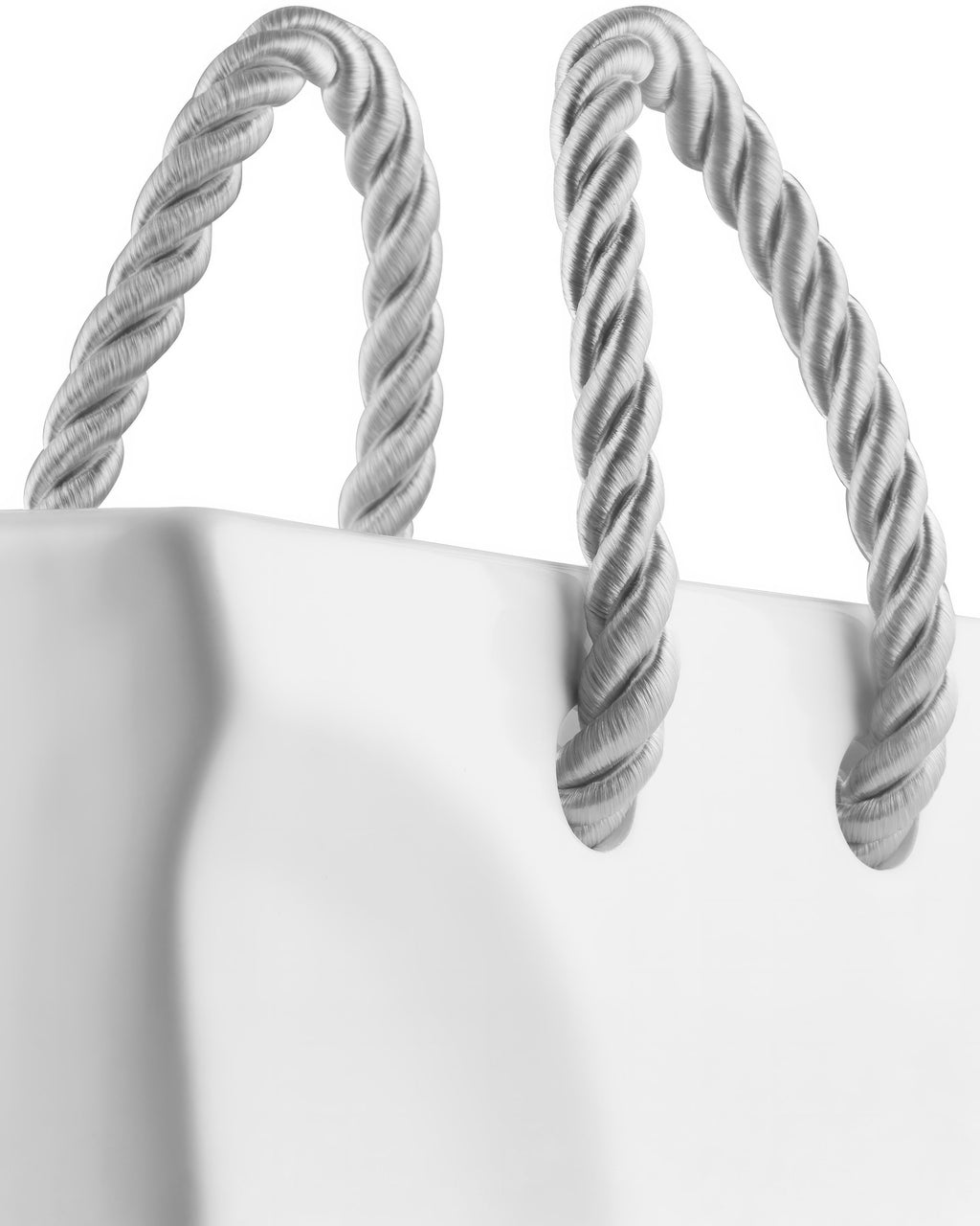 White Ceramic Handbag Vase with Rope Handles