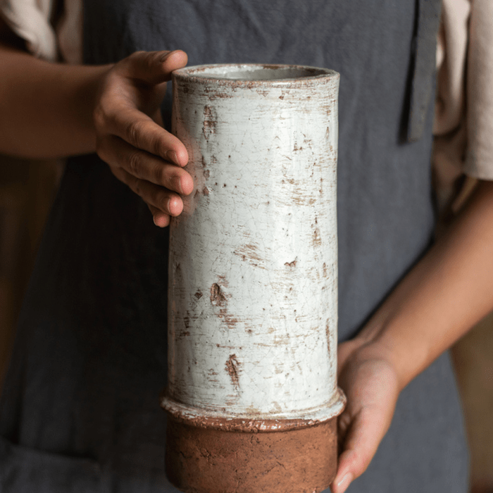 Restoration White Ceramic Vase