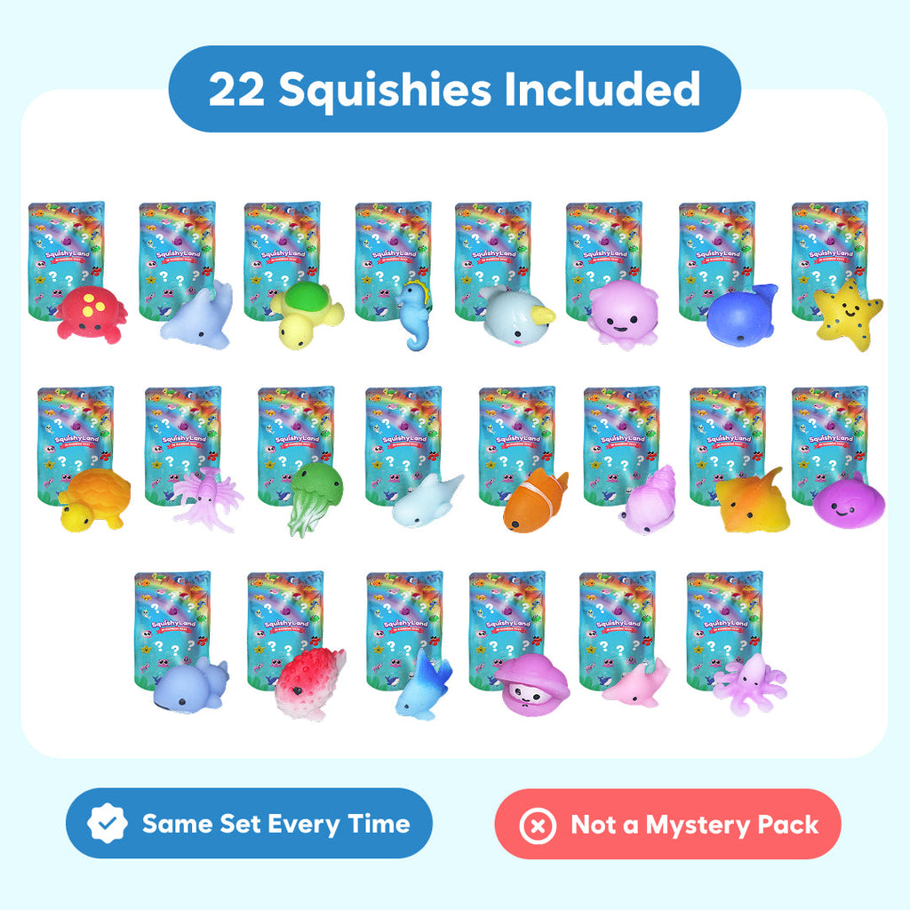 Mystery Sea Animal Squishies — 22-Piece Pack