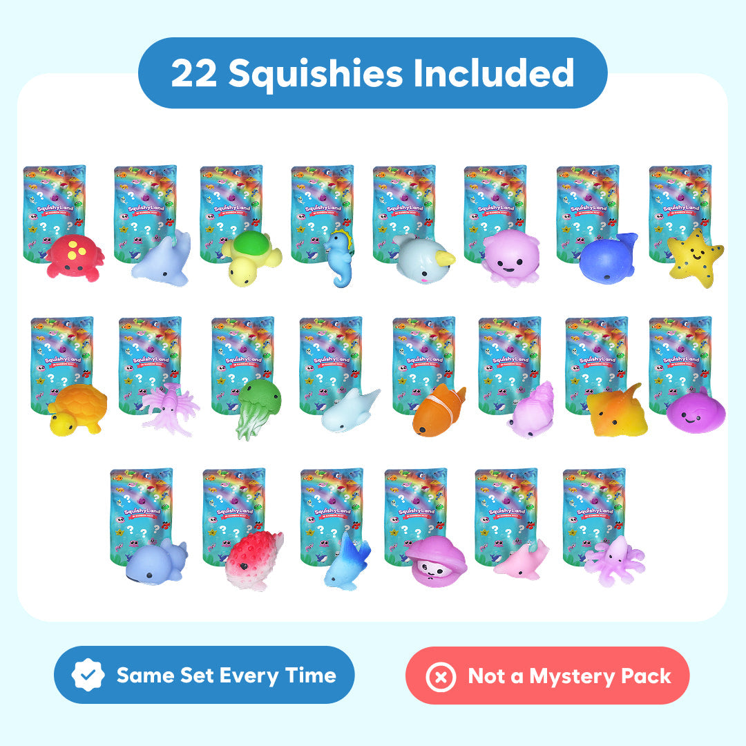 Mystery Sea Animal Squishies — 22-Piece Pack