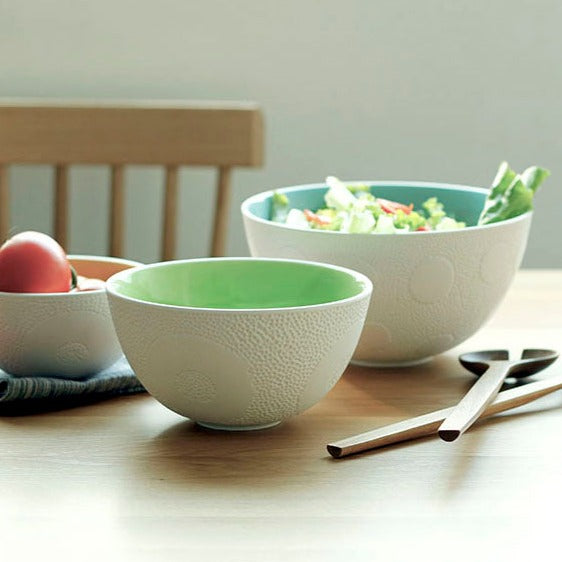 Textured Stoneware Serving Bowls — Set of 3