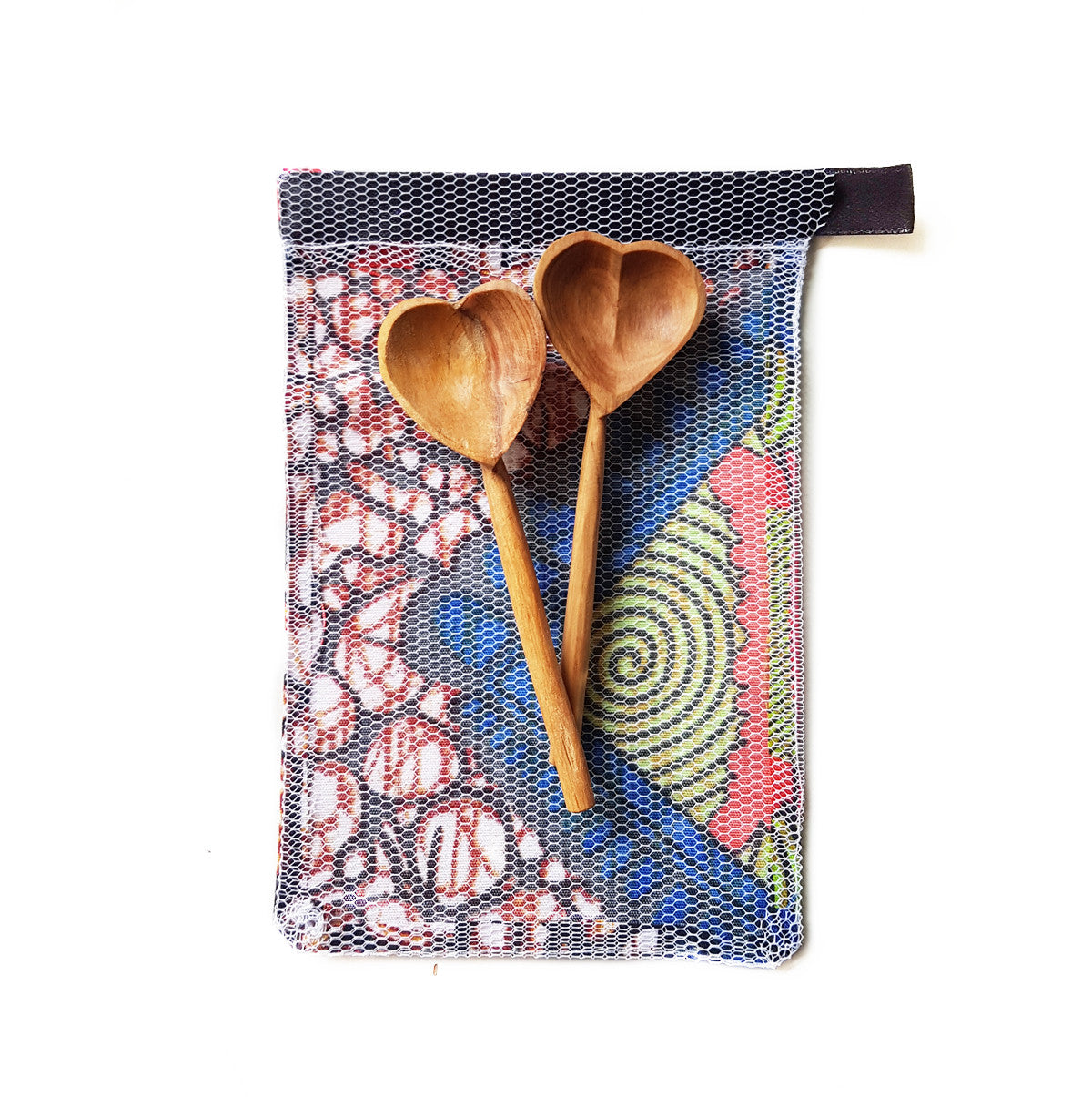 Olive Wood Heart Teaspoons — Pair